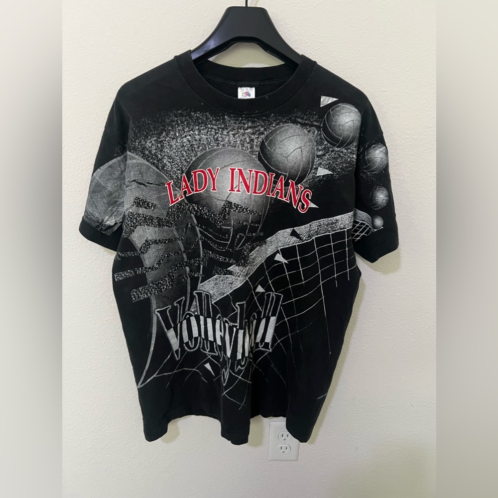 Vintage Lady Indians Volleyball Shirt